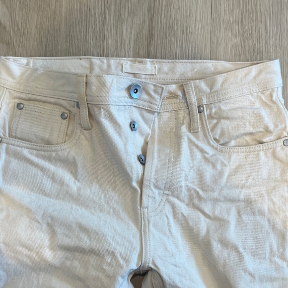 The Unbranded Brand Men's Straight White Selvedge Jeans - Men’s 30x30 - Picture 2 of 5